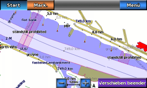 Der Rhein mit der offiziellen ENC-Seekarte
